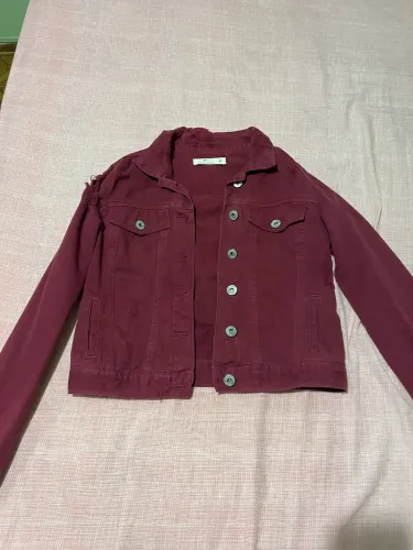 Jaqueta jeans vinho
