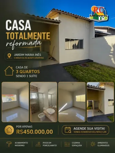 Casa de 3 quartos no JARDIM MARIA INÊS | 5 min do BURITI SHOPPING