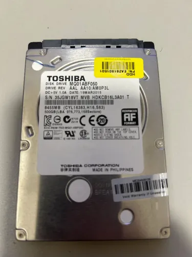 Vendo HD Notebook  Toshiba 500 GB Usado