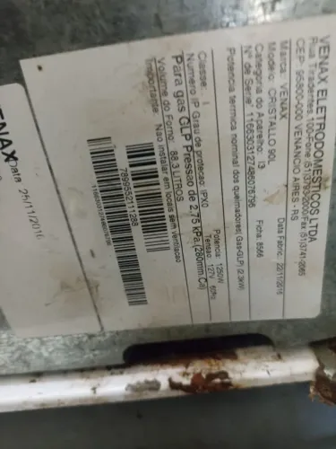 Forno de Embutir a Gás Venax Cristallo 90L I = 127V - Com Grill = venda imediata mudança