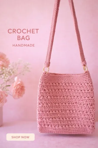 Bolsa de crochê Doce Encanto.