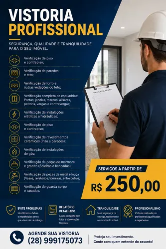VISTORIA DE ENTREGA DE APARTAMENTOS