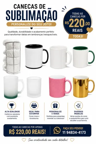 Canecas para sublimação