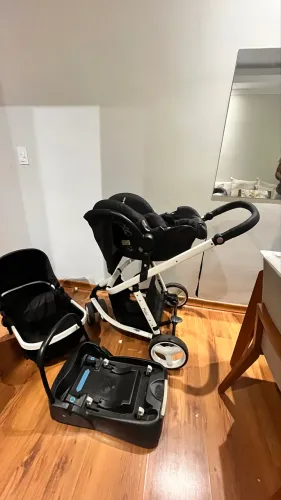 Carrinho 3 em 1 - Travel System Mobi NV Trio Safety 1st - Black & White
