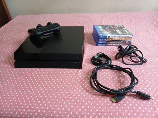 PlayStation 4 Fat 500GB + 4 Jogos + Controle Original | Parcelo e Aceito Cartão