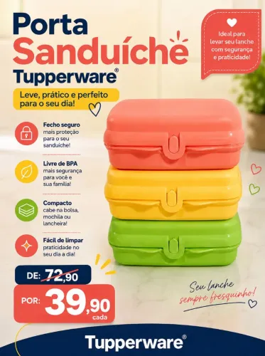 Porta Sanduíche Tupperware