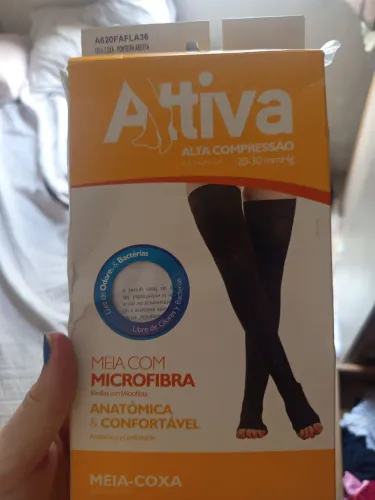 Meia alta compressão meia coxa attiva