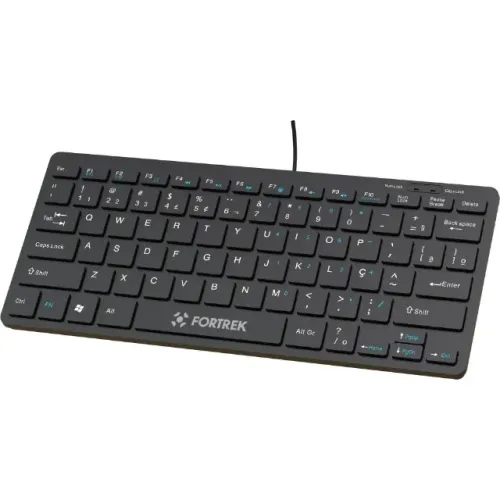 Teclado Mini Office Fortrek K13 USB ABNT2 Preto Compacto Notebook Loja Coimbra Computadore