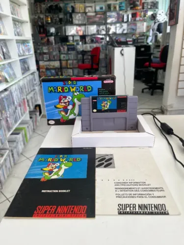 JOGO SUPER MARIO WORLD NA CAIXA REPRÔ SEMINOVO - SNES
