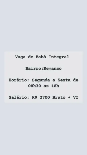 Vaga de Babá