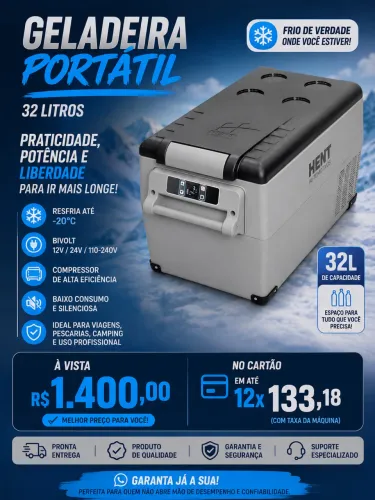GELADEIRA PORTÁTIL HENT 32 LITROS