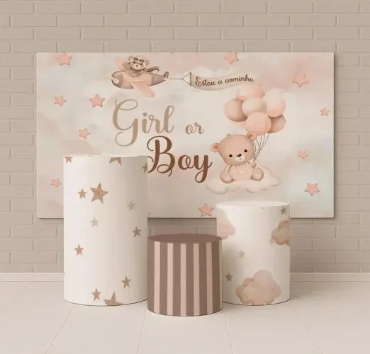 Kit Capas Painel Horizontal Chá revelação 