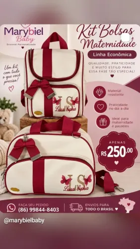 Bolsas Maternidade Personalizadas 2 peças