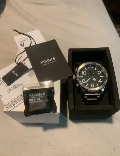 Clássico Nixon 51-30 chrono aço inoxidável japan.