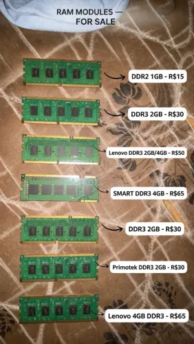 11 memorias ddr3 2gb e 4gb novas!