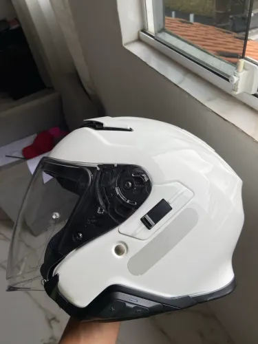 Capacete Shoei J-Cruise II Branco + Intercom Sena SRL Mesh - Tamanho P (55-56 cm)