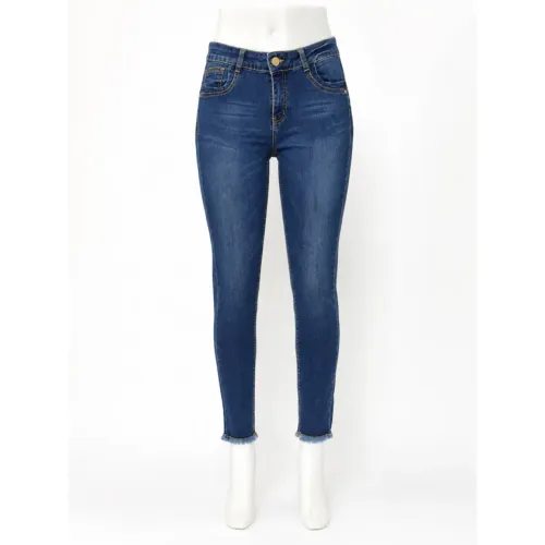 Calça Jeans Skinny Sawary Feminina Azul Escuro