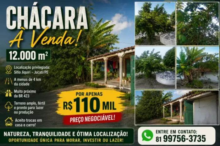 Chácara pra vender rápido