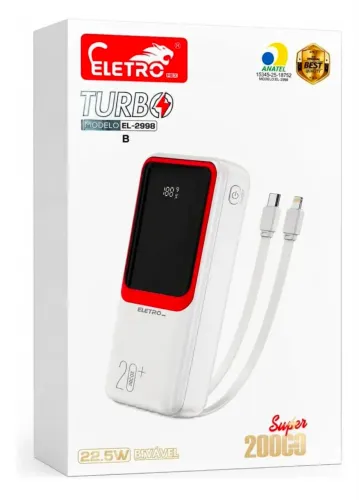 POWER BANK ELETRO TURBO 20.000mAh ? 22,5W