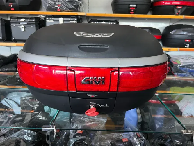 Baú / Bauleto Givi E-52N Monokey Maxia 52 Litros - Preto/Vermelho