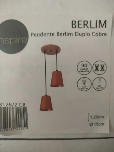 Lustre pendente Berlim Duplo Cobre - NOVO