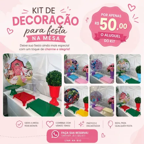 Aluguel de festa na mesa
