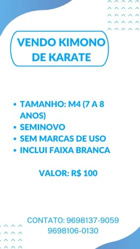 vendo kimono de karatê 