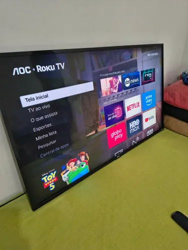 Tv smart 43 AOC Roku Dolby Áudio vários aplicativos top