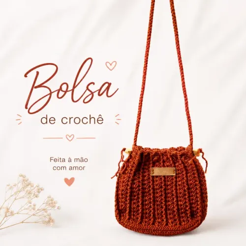 Bolsa de crochê artesanal. Leia a descrição.