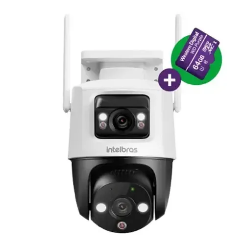 Câmera Externa iM9+ com Duas Lentes Visão Noturna e MicroSD 64GB Intelbras
