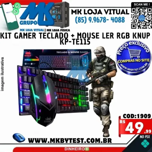 Kit GAMER Teclado + Mouse Ler RGB Knup KP-TE115