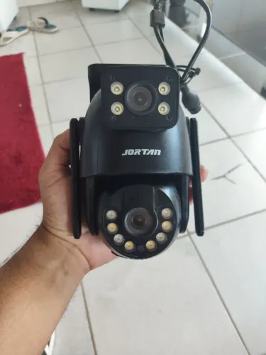 Câmera wi-fi dupla jortan com cartão de memória 