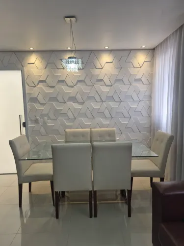 MESA DE VIDRO 6 LUGARES