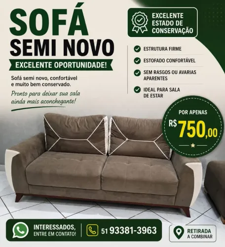 SOFÁ SEMI NOVO - ÓTIMA OPORTUNIDADE!