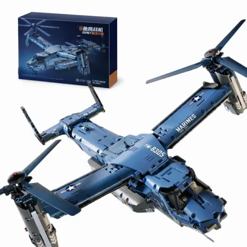 Brinquedo de montar avião osprey 1480 peças mod YM-8305 marca huiqibao