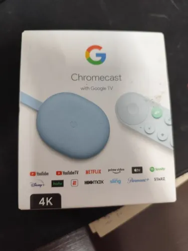 Chromecast 4k azul novo lacrado na caixa com garantia 1 ano.