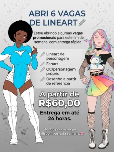 Vagas para Desenho / lineart / comission