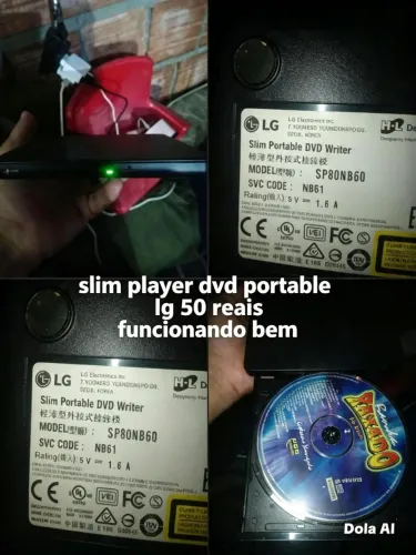 Slim.dvd player portátil lg