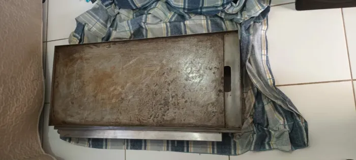 Coifa de inox e chapa para lanches