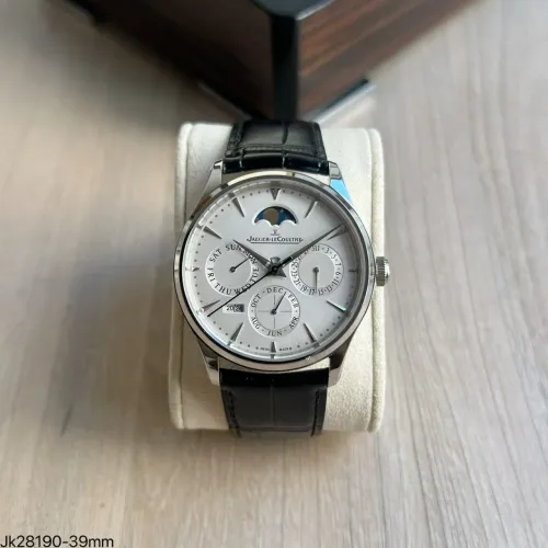 Relógio Jeager Lecoutre Calendário Perpetual - ETA  S/C -  Pulseira Preta com fundo Prata 
