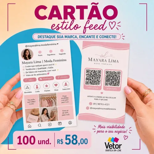 Cartão visita estilo feed