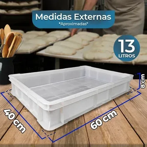 Caixas Fermentação Massa Pizza Pão (Kit 4 cx + 1 Tampa)