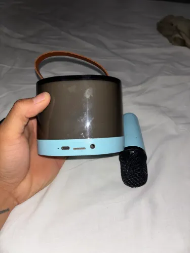 Caixa De Som Bluetooth Karaokê Microfone