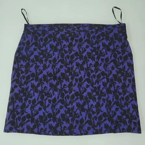 Saia estampada plus size (azul e preto) - Nova