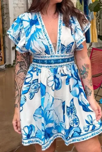 Vestido curto Farm