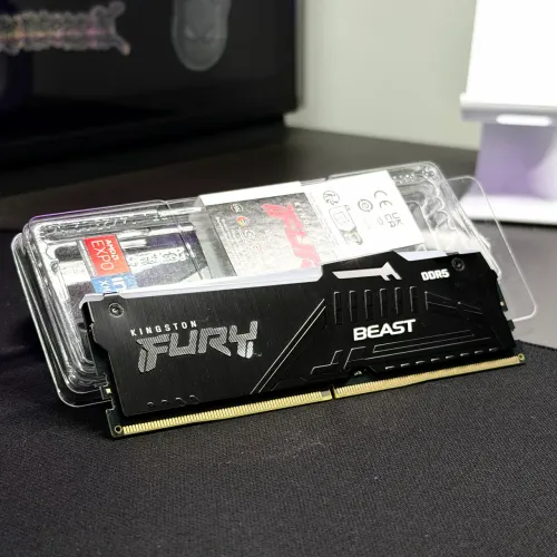 Memória RAM DDR5 32GB/6000MHZ (1x32) KINGSTON FURY BEAST RGB para AMD EXPO e Intel XMP