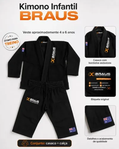 Kimono Infantil Braus - 4 a 6 anos