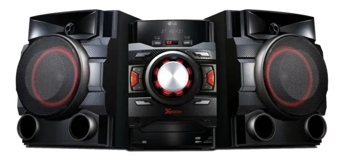 Mini System LG Xboom CM4650 preto y vermelho com bluetooth 560W de potência -