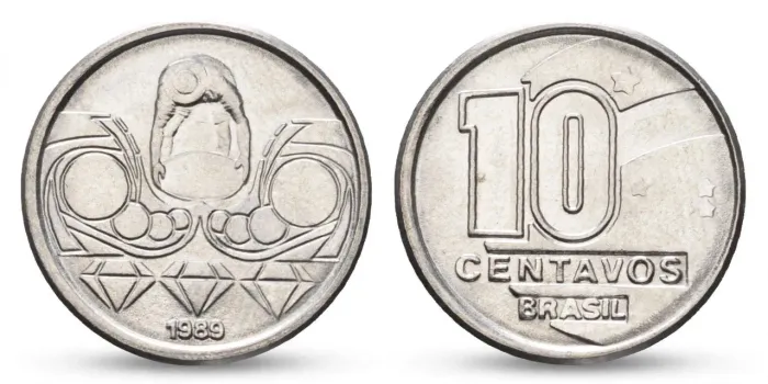 Moeda 10 Centavos 1989 Garimpeiro - Garimpo Diamantes - MBC