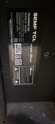 Tv tcl 65 polegadas retirada de peças